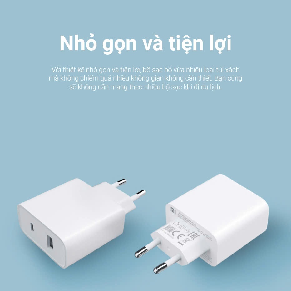 Ảnh Củ Sạc Nhanh Xiaomi Mi 33W Wall Charger (Type A + Type C) EU - Bảo Hàng 12 Tháng 3