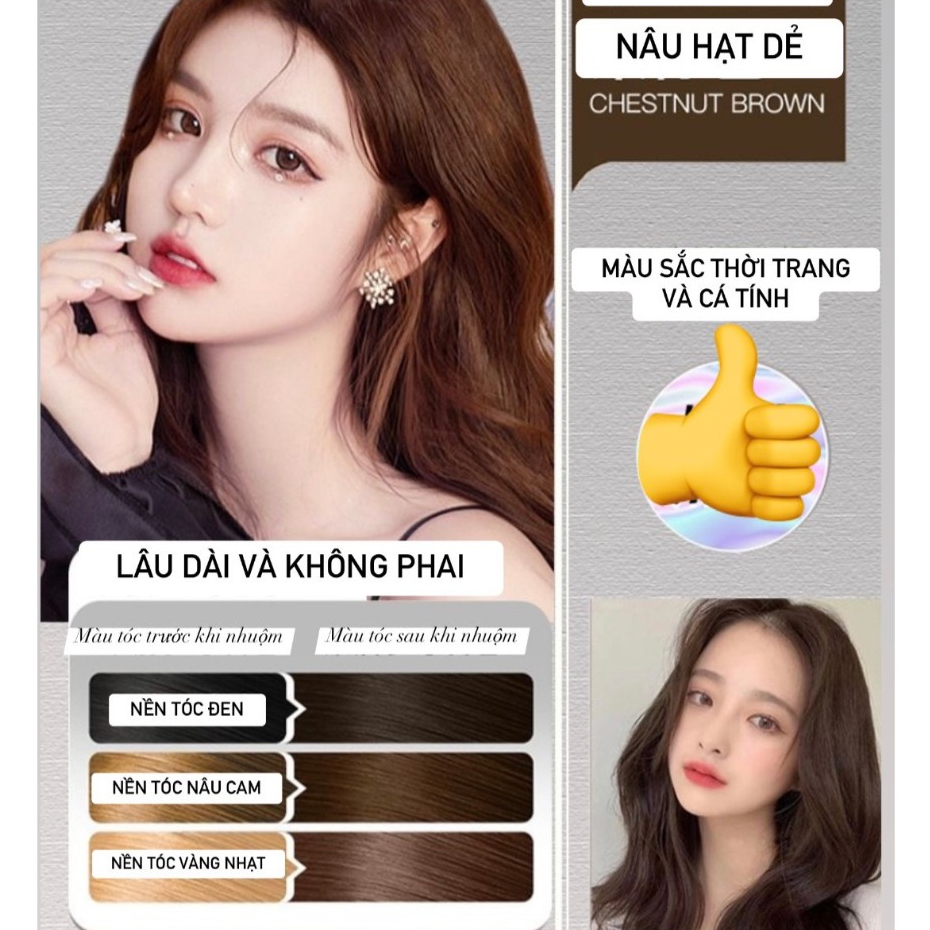 Dầu Gội Nhuộm Tóc Thảo Dược Hellooii Bubble Màu Cà Phê, Màu Hạt Dẻ Và Màu Nâu Phủ Mùa Tóc, Nuôi Dưỡng Tóc Khỏe DGNT01