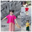 Bộ bà ba cho bé mẫu mới - Bộ quần áo trẻ em gấm đính nơ TB457 cho bé gái