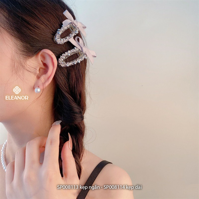 Kẹp tóc nữ Eleanor Accessories đính ngọc trai nhân tạo phụ kiện tóc kẹp tóc nơ tiểu thư 8113