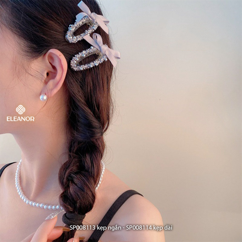 Kẹp tóc nữ Eleanor Accessories đính ngọc trai nhân tạo phụ kiện tóc kẹp tóc nơ tiểu thư 8113