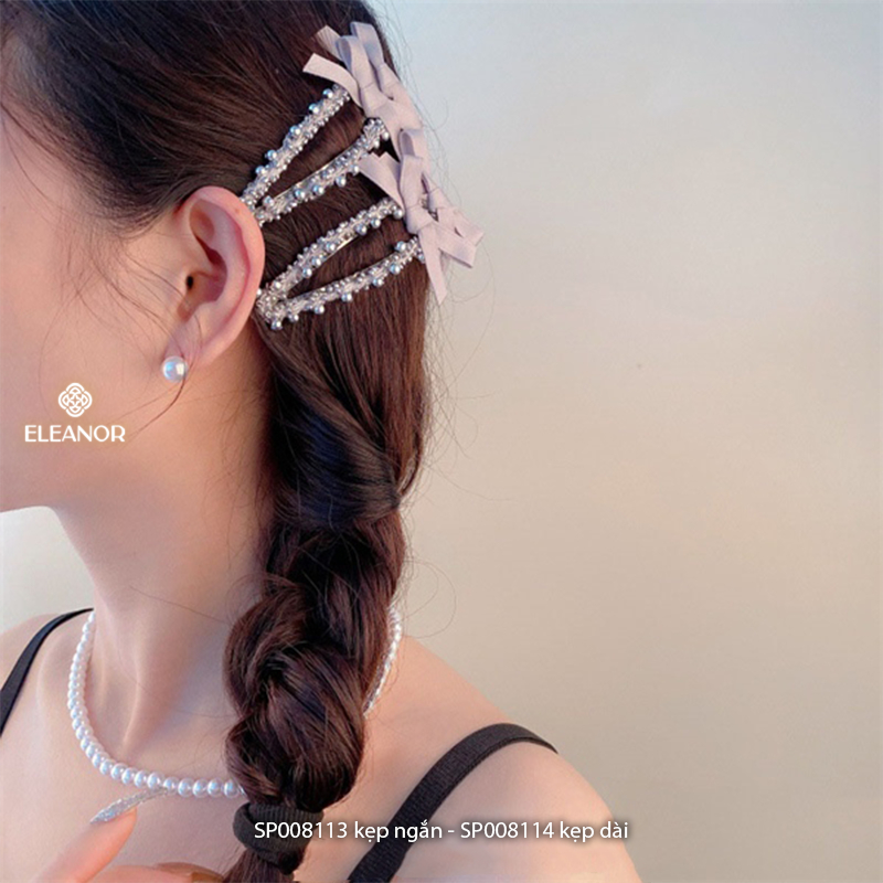 Kẹp tóc nữ Eleanor Accessories đính ngọc trai nhân tạo phụ kiện tóc kẹp tóc nơ tiểu thư 8113