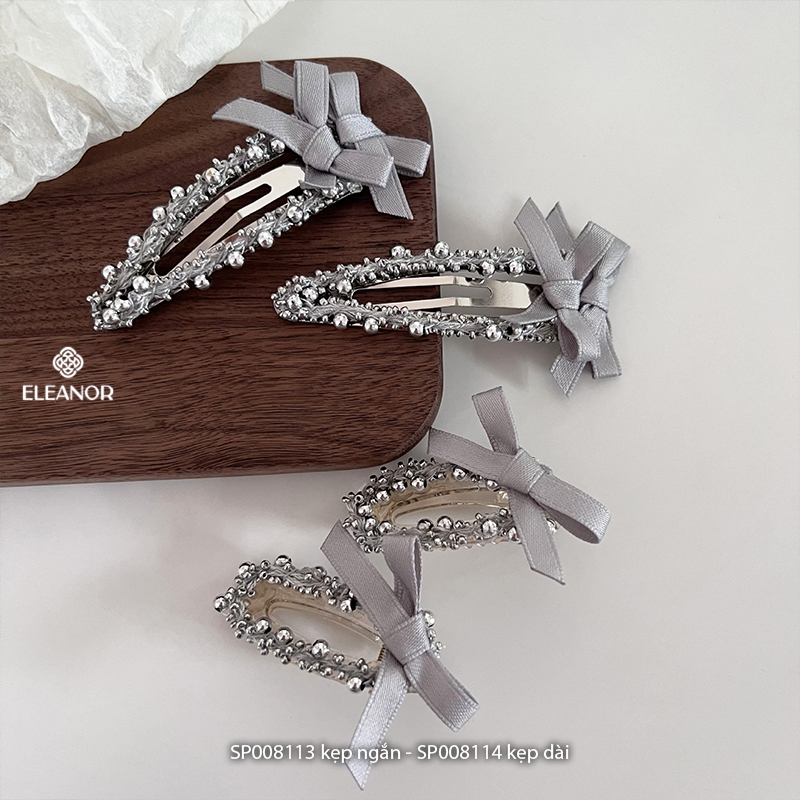 Kẹp tóc nữ Eleanor Accessories đính ngọc trai nhân tạo phụ kiện tóc kẹp tóc nơ tiểu thư 8113