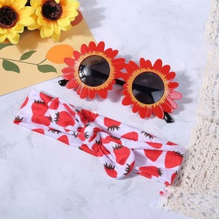 Set kính mát và băng đô du lịch hình nơ nhiều màu cho bé