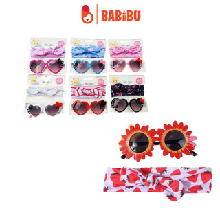 Set kính mát và băng đô du lịch hình nơ nhiều màu cho bé