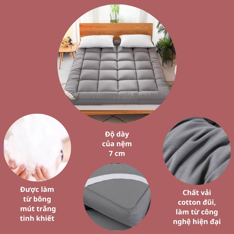 Nệm Topper Cao Cấp TOPAZ Nhập Khẩu - Nệm Trải Giường Mang Lại Cho Bạn Giấc Ngủ Êm Ái Và Tiện Nghi