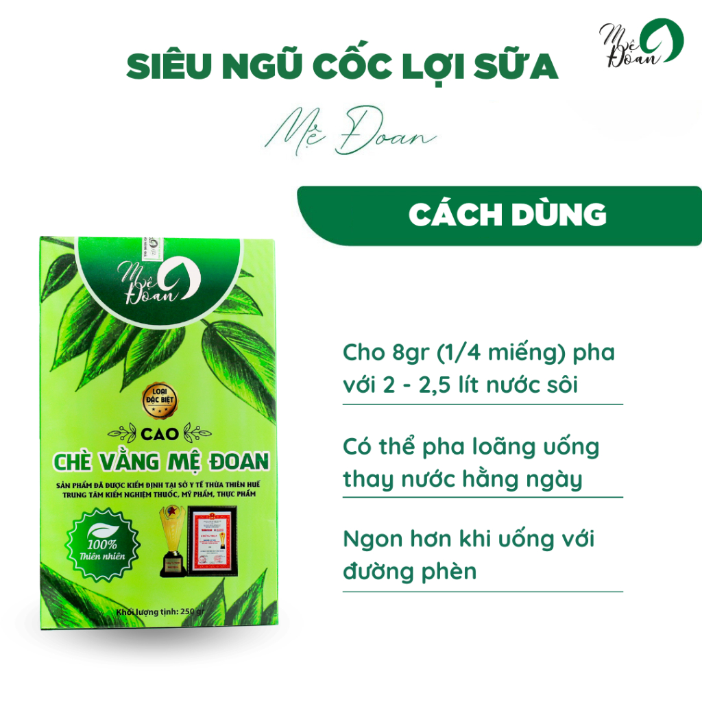 Ảnh Cao chè vằng Mệ Đoan lợi sữa giảm cân cho mẹ sau sinh hộp 500gr 2