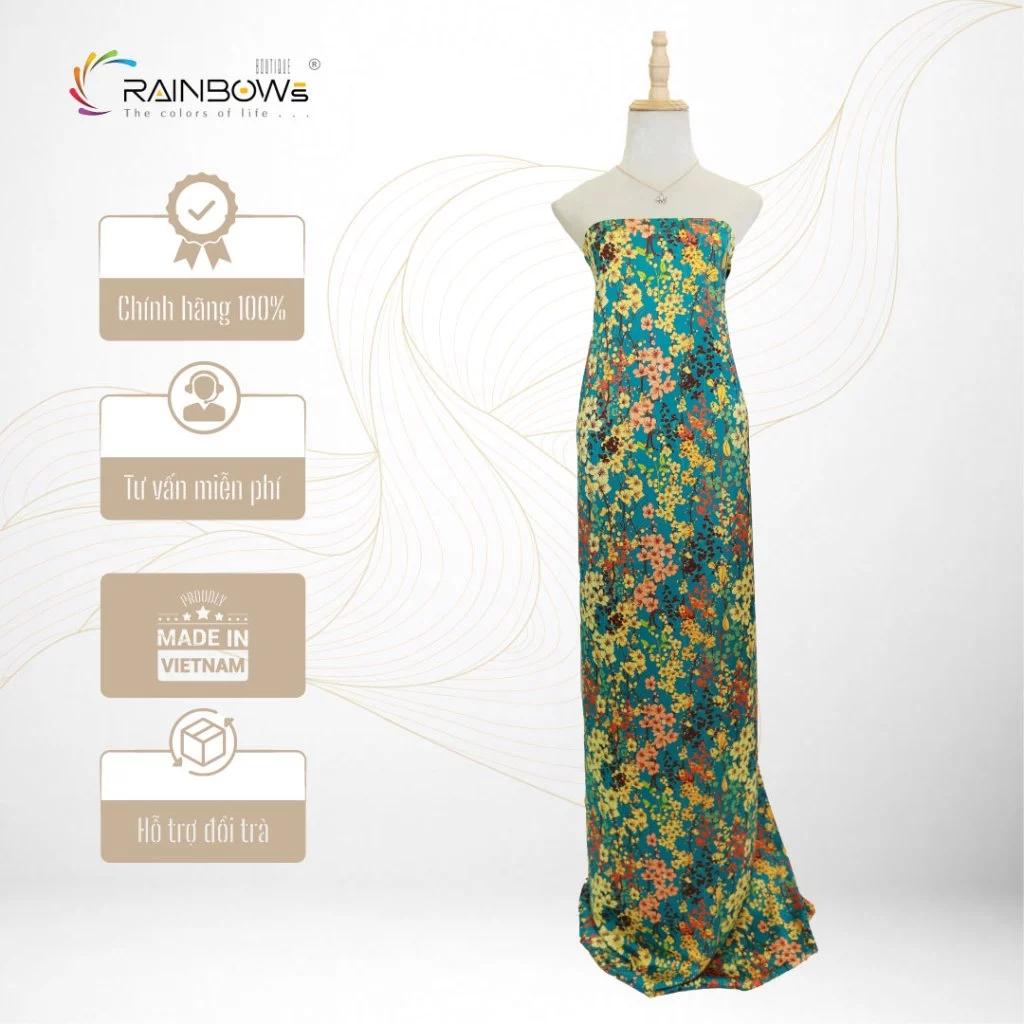 Rainbow Fashion– Kiệt Tác từ Bộ Vải Lụa Áo Dài Mã Não Bảo Anh Cao Cấp