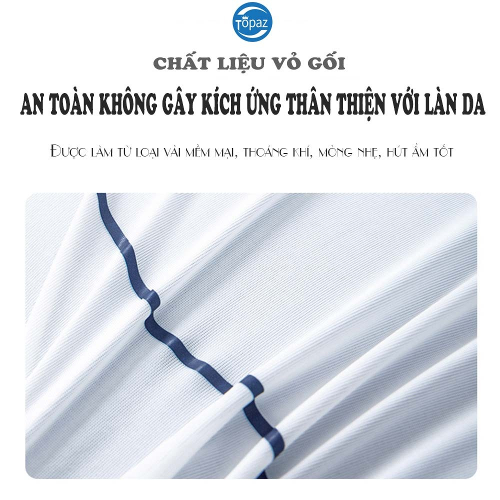Gối Cao Su Non Memory Foam Topaz Nhập Khẩu, Ruột Gối Ngủ Cao 10CM Chống Đau Mỏi Vai Gáy Cho Gia Đình