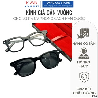 SALE 25% - Kính Nam Nữ Không Độ Chữ V Hai Chấm Ngan Thời Trang Phong Cách Hàn Quốc - T20