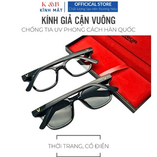 SALE 25% - Kính Nam Nữ Không Độ Chữ V Hai Chấm Ngan Thời Trang Phong Cách Hàn Quốc - T20