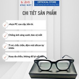 SALE 25% - Kính Nam Nữ Không Độ Chữ V Hai Chấm Ngan Thời Trang Phong Cách Hàn Quốc - T20