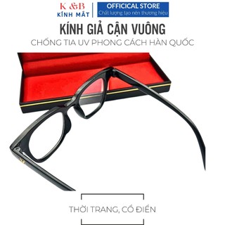SALE 25% - Kính Nam Nữ Không Độ Chữ V Hai Chấm Ngan Thời Trang Phong Cách Hàn Quốc - T20