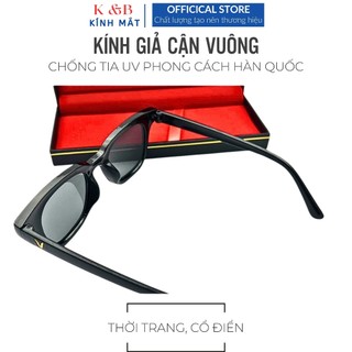 SALE 25% - Kính Nam Nữ Không Độ Chữ V Hai Chấm Ngan Thời Trang Phong Cách Hàn Quốc - T20