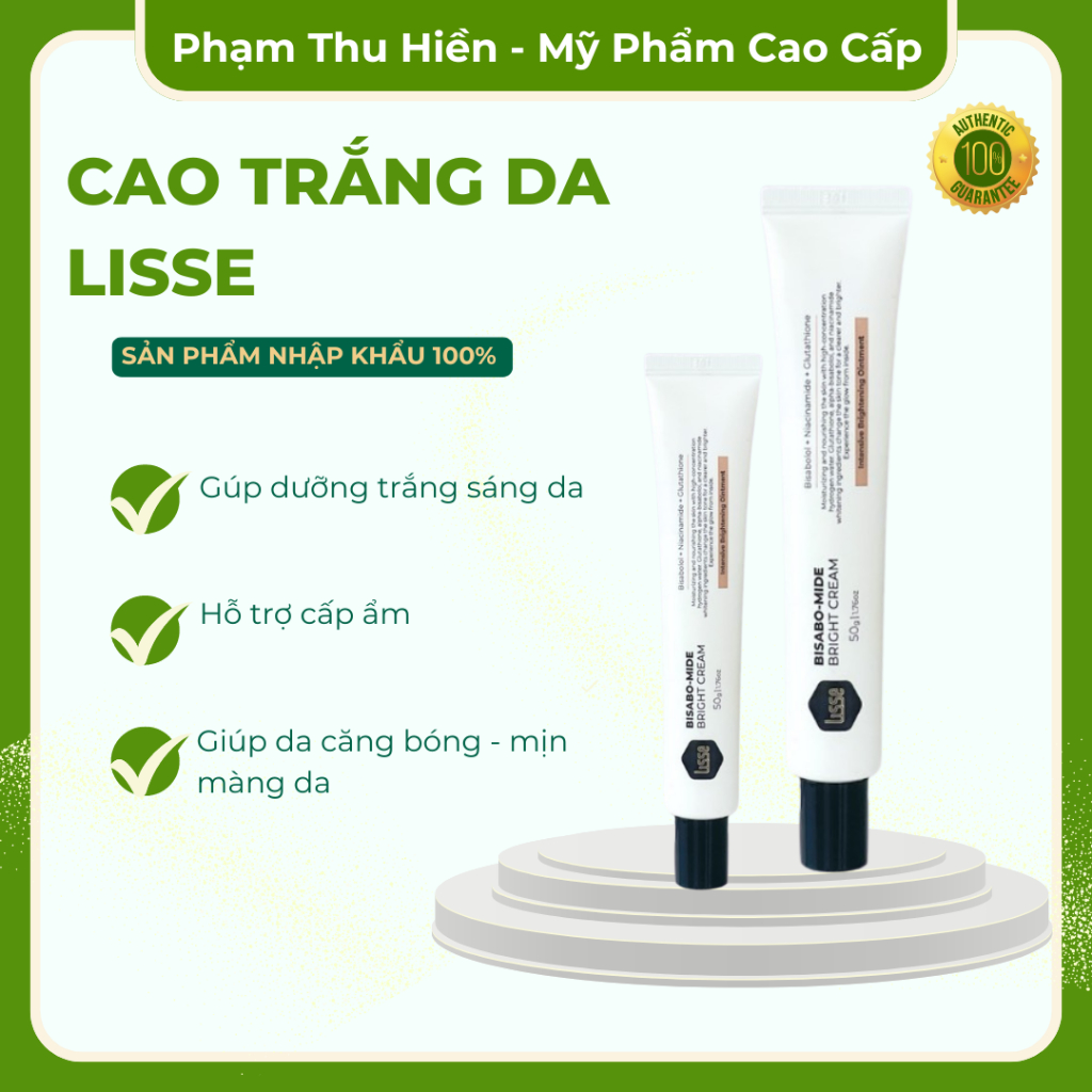 Cao Trắng Da Lisse hỗ trợ cấp ẩm, làm sạch sâu, dưỡng da trắng sáng, tuýp 50g