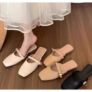 GIÀY GÓT VUÔNG MŨI VUÔNG DÂY ĐÍNH HẠT (3 màu)