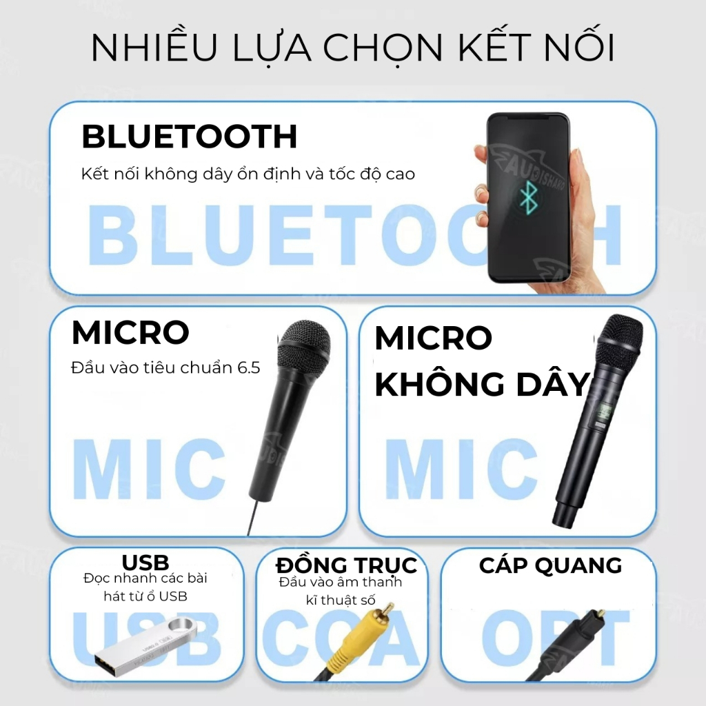 Amply karaoke bluetooth Sunbuck SR 3800 - Âm thanh vòm 5.1, kết nối sub hơi, dải led EQ, có cổng âm thanh quang học