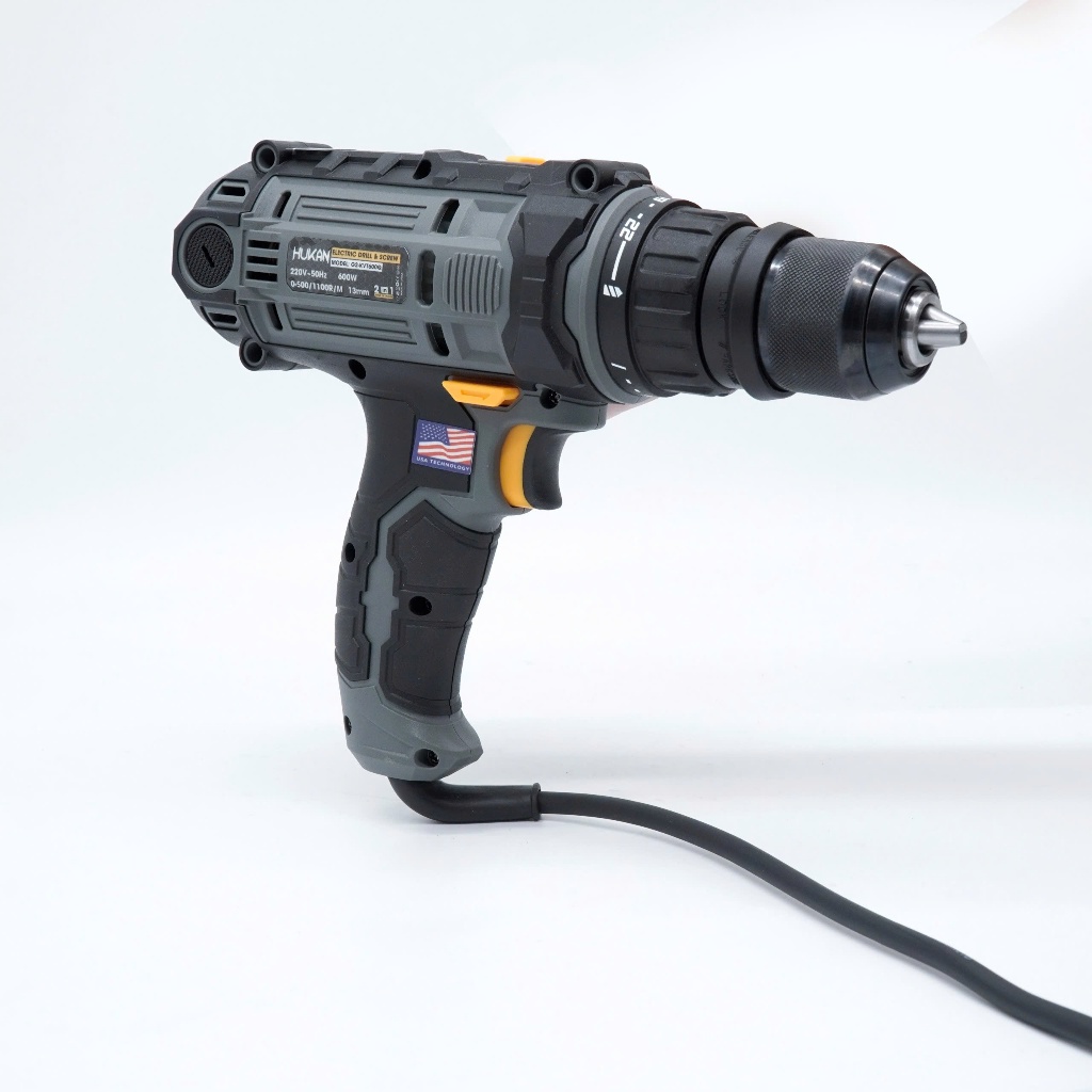 Máy Khoan Điện HUKAN G2-KVT600Q| Đầu kẹp kim loại, 21 Cấp Trượt, Bắt Vít, Thay đầu vặn vít,đầu kẹp 13mm[HÀNG CHÍNH HÃNG]