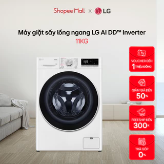 Máy giặt sấy lồng ngang LG AI DD™ Inverter 11kg màu trắng FV1411D4W