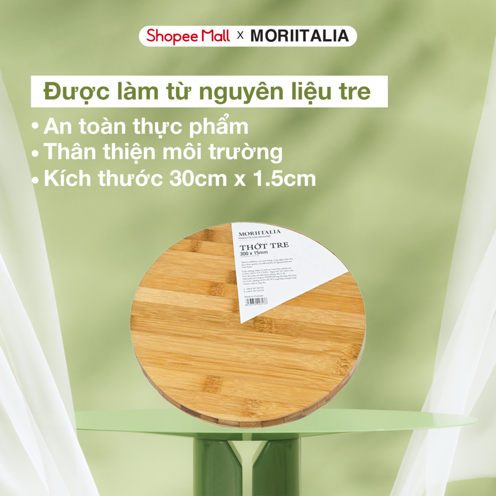 Ảnh Thớt tre đa dụng Moriitalia, Nhiều kích thước,Chống nấm mốc kháng khuẩn, Không hoá chất tạo màu 2