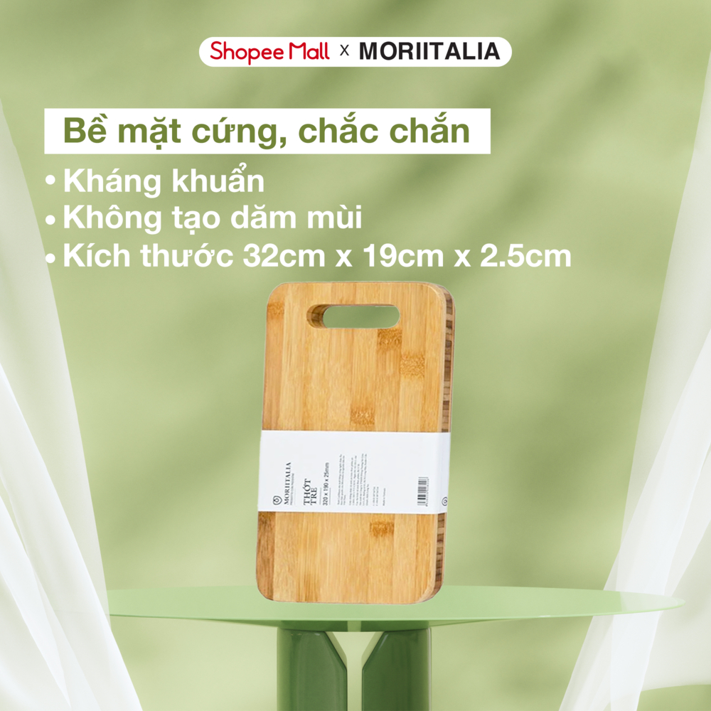 Ảnh Thớt tre đa dụng Moriitalia, Nhiều kích thước,Chống nấm mốc kháng khuẩn, Không hoá chất tạo màu 4