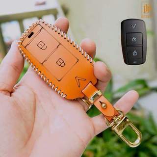 Bao Da Chìa Khoá ô tô VINFAST VF3, Ốp khoá Vf3 da bò cao cấp khắc tên số điện thoại bảo hành 2 năm Boabay