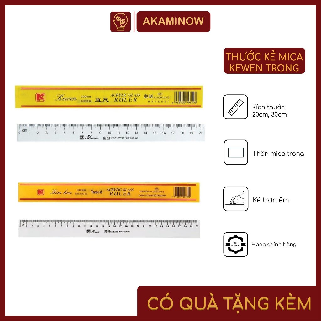 Thước kẻ kewen trong 20cm 30cm | Shopee Việt Nam