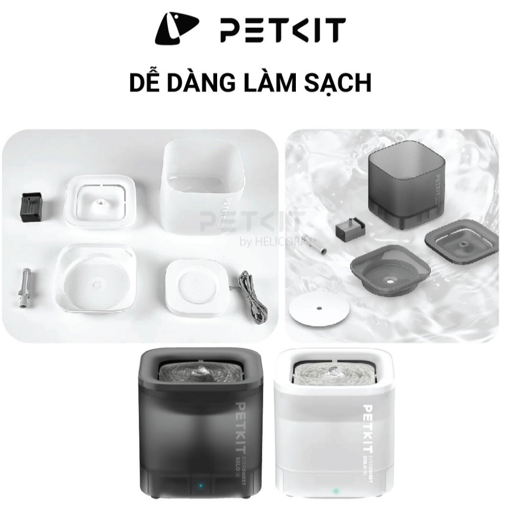 Ảnh Máy Lọc Nước Bơm Không Dây Cho Chó Mèo Petkit Eversweet SOLO SE（WIRELESS PUMP) 3