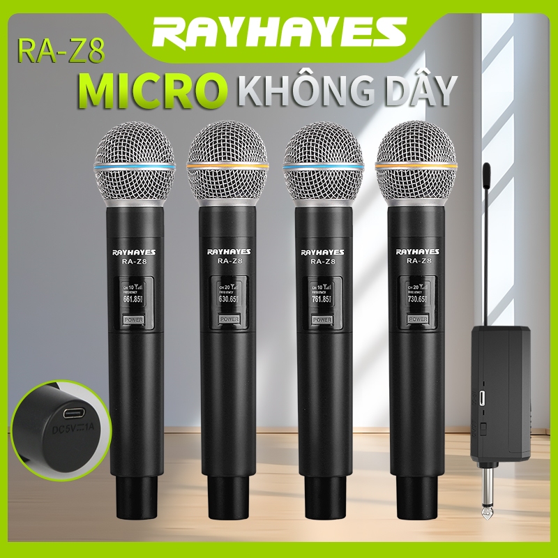 RAYHAYES Micro Không Dây Chuyên Nghiệp UHF 4 Kênh Cầm Tay Hạng Nặng ...