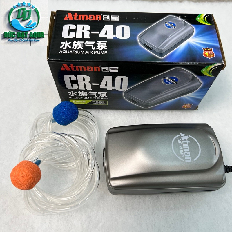 Máy sủi oxy Atman CR 10, CR 40 kèm dây quả sủi . Máy khoẻ siêu êm