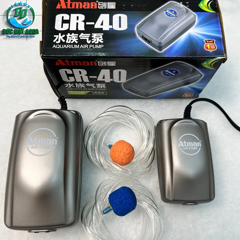 Máy sủi oxy Atman CR 10, CR 40 kèm dây quả sủi . Máy khoẻ siêu êm 8