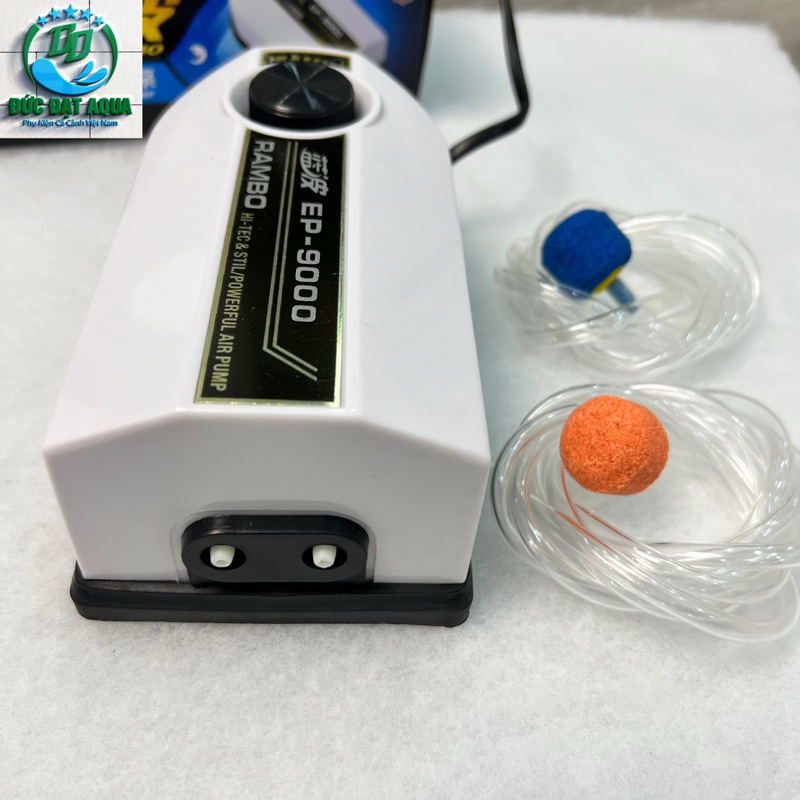 Máy sủi khí oxi Atman EP-9000 dùng cho bể cá siêu êm ,kèm 3m dây sủi và 2 quả sủi 6