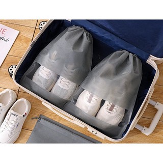 10 Túi Vải Dày KHÔNG LOGO Đựng Giày Dép Dây Rút Chống Bẩn Du Lịch Size Lớn 32*44