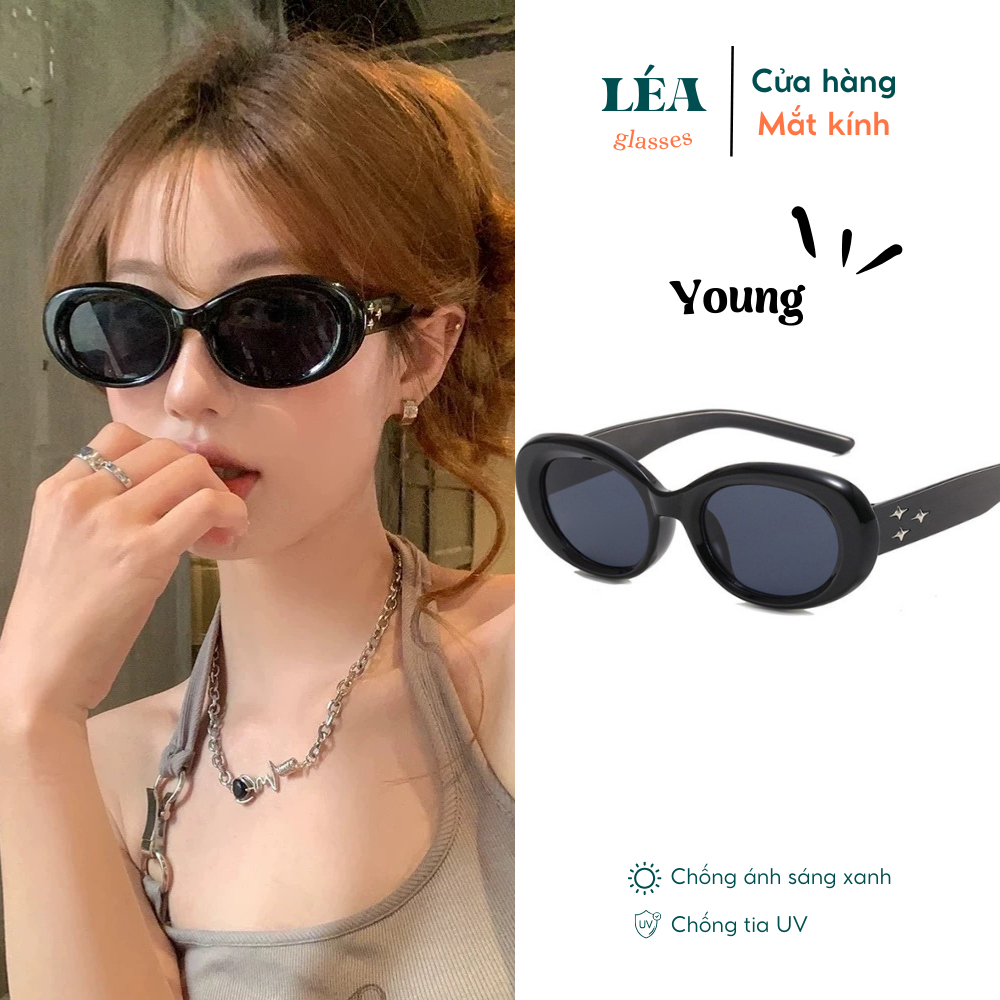 [LÉA GLASSES] Kính râm mát chuyên đi nắng YOUNG nhựa cứng cao cấp chống ...