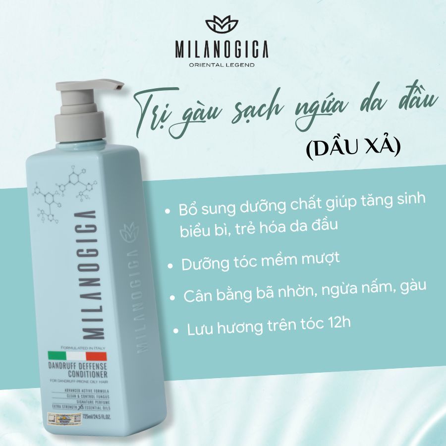 Ảnh Combo Dầu Gội & Xả hương nước hoa Milanogica 355ml Phục hồi hư tổn, Gỉảm gàu sạch ngứa da đầu 3