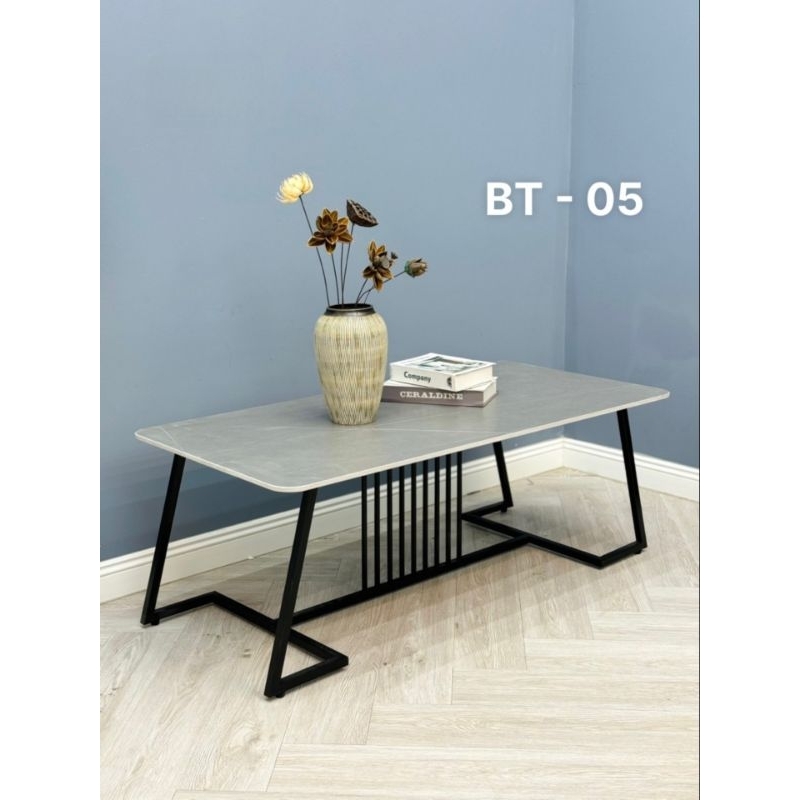 Bàn trà mặt đá Ceramic chống ố, bàn trà sofa chân kim loại sơn tĩnh điện | Shopee Việt Nam