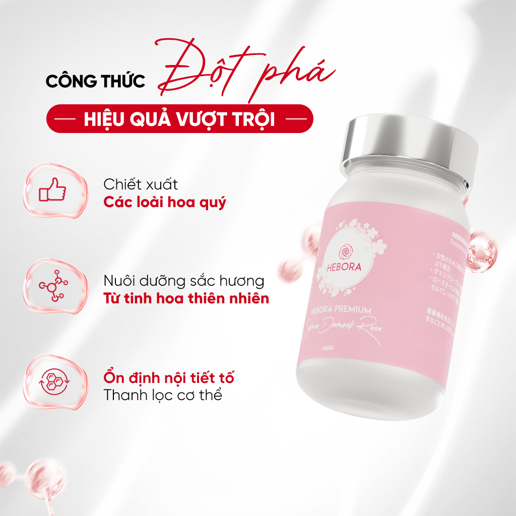 Ảnh COMBO 3 hộp viên uống tỏa hương Hebora Premium Sakura Damask Rose 3