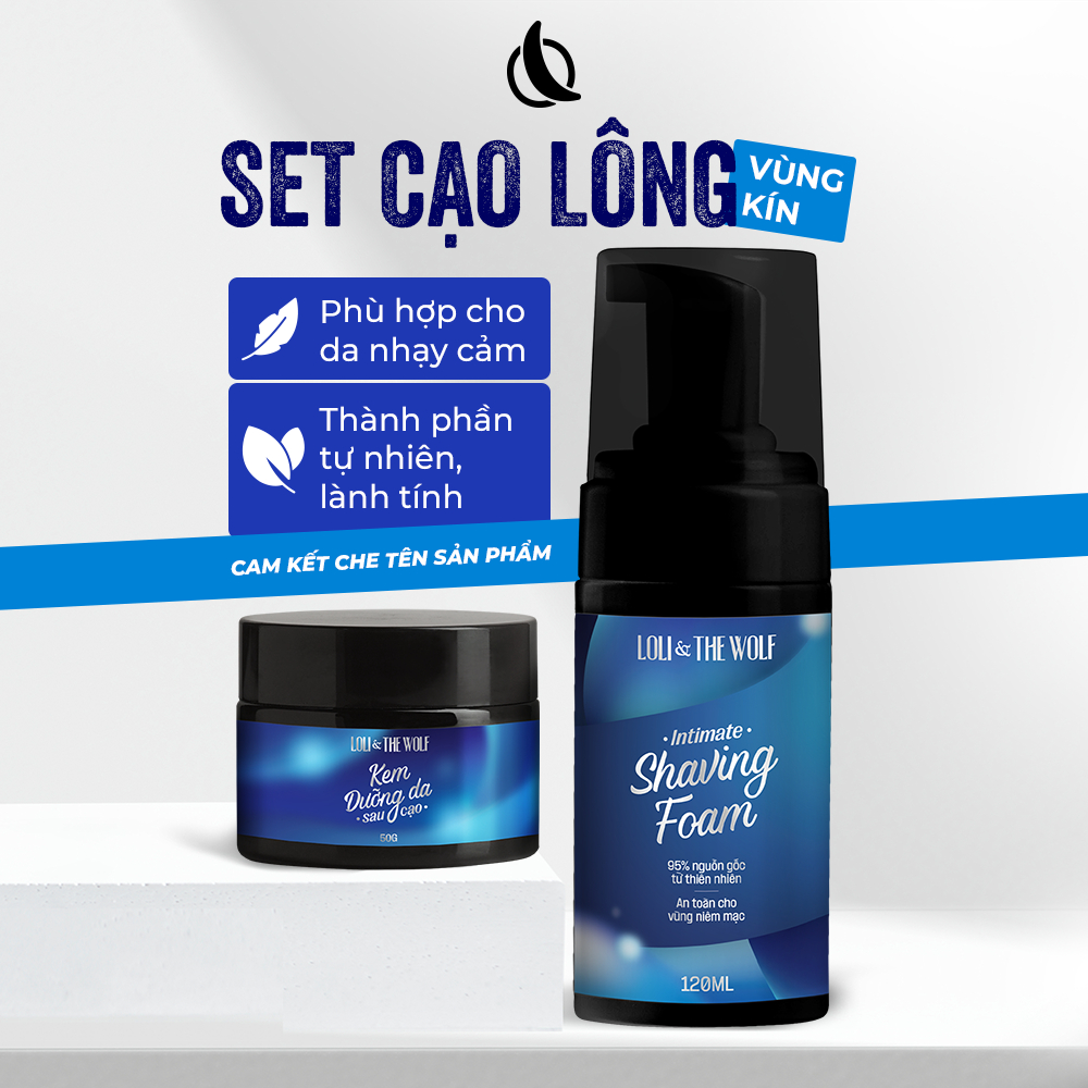 Ảnh Set Cạo Lông Vùng Kín Tại Nhà Loli & The Wolf On - Bọt Cạo Lông Vùng Kín + Kem Dưỡng Da Vùng Kín Sau Cạo 1