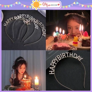 Bờm HAPPY BIRTHDAY, Cài tóc đính đá Trang Trí Sinh Nhật, Bờm tóc kim cương sang trọng
