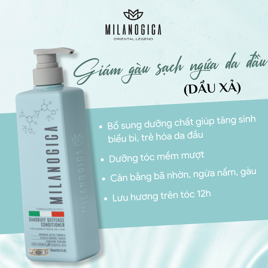 Ảnh Dầu Gội/ Dầu Xả hương nước hoa Milanogica 725ml Phục hồi hư tổn, Giảm gàu sạch ngứa da đầu sạch bã nhờn 3