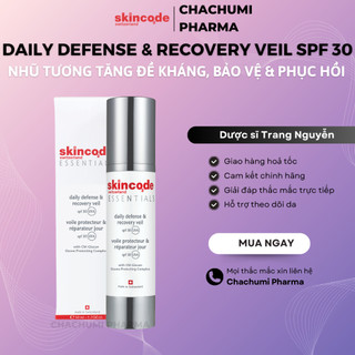 Skincode Daily Defense & Recovery Veil spf 30 - Nhũ tương tăng cường hệ đề kháng, bảo vệ & phục hồi làn da Spf 30