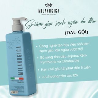Bộ Dầu Gội Xả Giảm Gàu sạch ngứa da đầu Milanogica  355ml/725ml