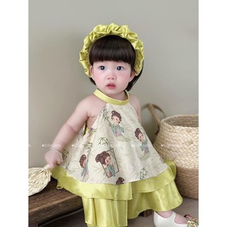 Sét yếm bé gái kèm tuban sz 10-30kg, sét đồ bé gái yếm+quần+tuban