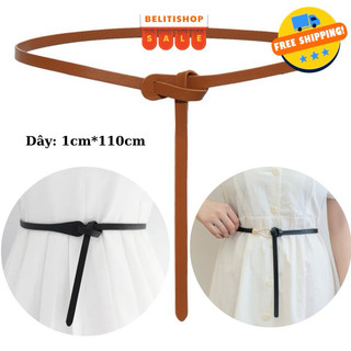 Thắt Lưng Da Dây Nhỏ 1*110cm B23 Nút Thắt Sáng Tạo Điều Chỉnh Theo Eo Thông Minh Phong Cách Hàn Quốc