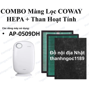 Coway AP-0509DH|Combo Màng lọc Hepa+ Than hoạt tính máy lọc khí Coway AP-0509DH