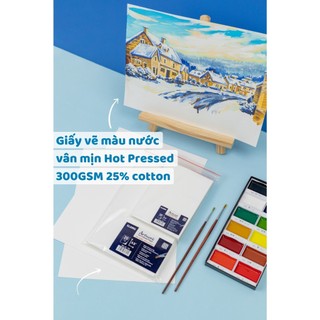 KLONG - Giấy vẽ màu nước cao cấp Artwork Hot Pressed A4+ 300GSM 25% cotton 20 tờ; MS: 792 ♥