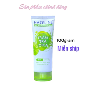 Gel Rửa Mặt Hazeline Tràm Trà Cica Ngừa Mụn BHA pH 5.5 – Làm Sạch Sâu, Dịu Nhẹ Cho Da Dầu Mụn 100g
