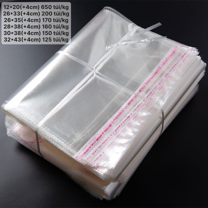 0,5Kg - Túi bóng kính dán miệng OPP - Túi đóng quần áo dán miệng nhiều ...