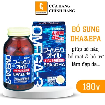 IGOOD - Dầu cá Omega 3 Orihiro fish oil, Omega 3 EPA & DHA Orihiro Nhật Bản hộp 180 viên