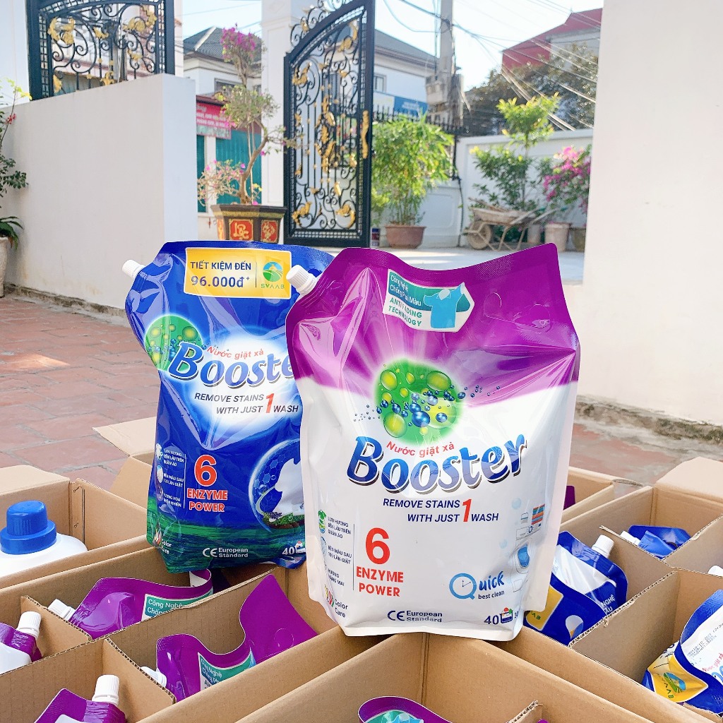 Combo 2 túi Nước giặt xả BOSSTER hương nắng mai túi 3.2kg - [HÀNG CHÍNH HÃNG]